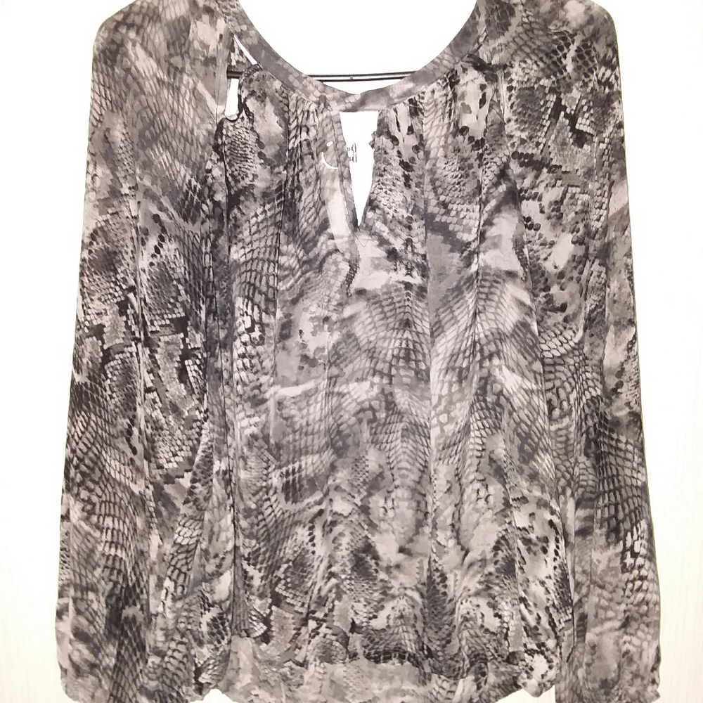 Jennifer Lopez Sheer Snakeskin print blouse